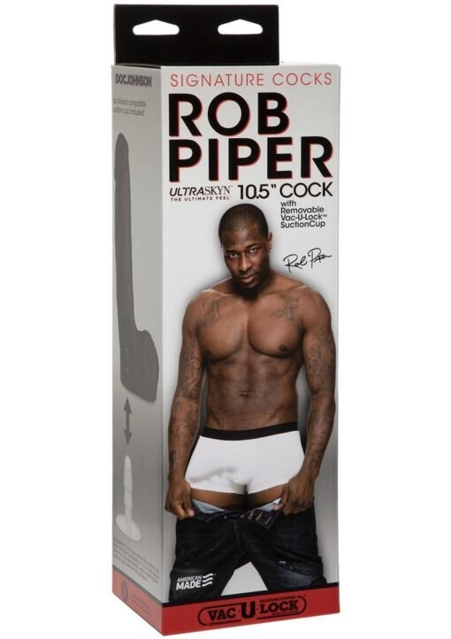 Vac-U-Lock Signature Cocks Ultraskyn Rob Piper Dildo with Removable Suction Cup 10.5in – Chocolate