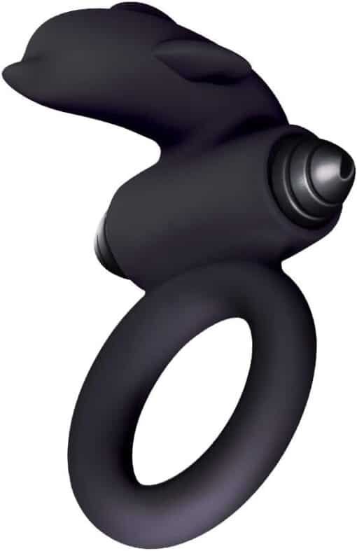 The 9's - S-Bullet Ring Flipper Silicone Vibrating Cock Ring - Black - Image 2