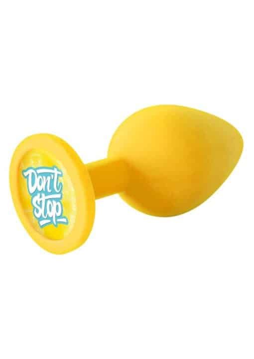 The 9's - Booty Talk Silicone Butt Plug Don't Stop - Yellow - Image 2
