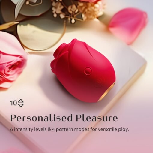 Womanizer Rose Rechargeable Silicone Air Pulse Clitoral Vibrator - Red/Gold - Image 7