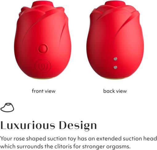 Womanizer Rose Rechargeable Silicone Air Pulse Clitoral Vibrator - Red/Gold - Image 4