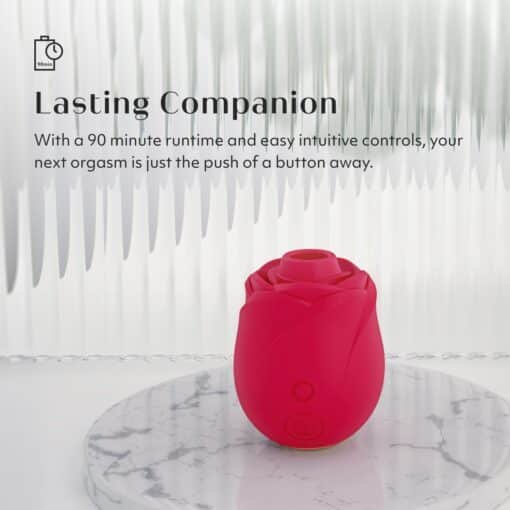 Womanizer Rose Rechargeable Silicone Air Pulse Clitoral Vibrator - Red/Gold - Image 5