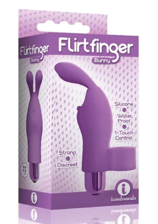 The 9's - Flirt finger Silicone Bunny Finger Vibrator - Purple