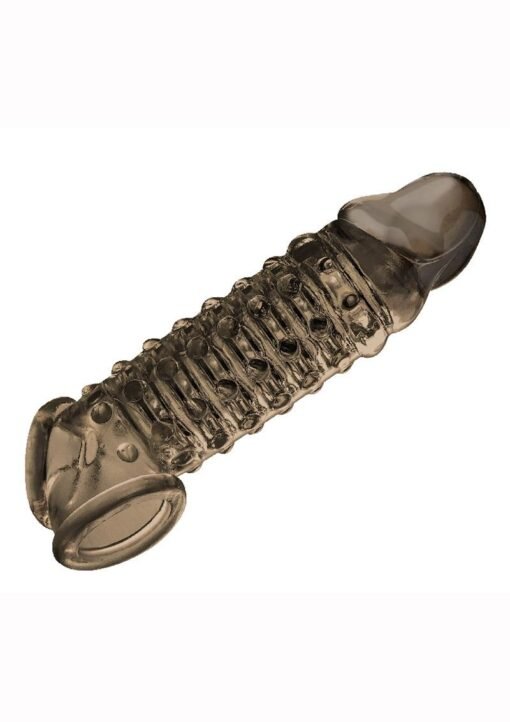 The 9's - Toppers Open Ended, Ribbed and Nubbed Penis Extender - Smoke - Image 2