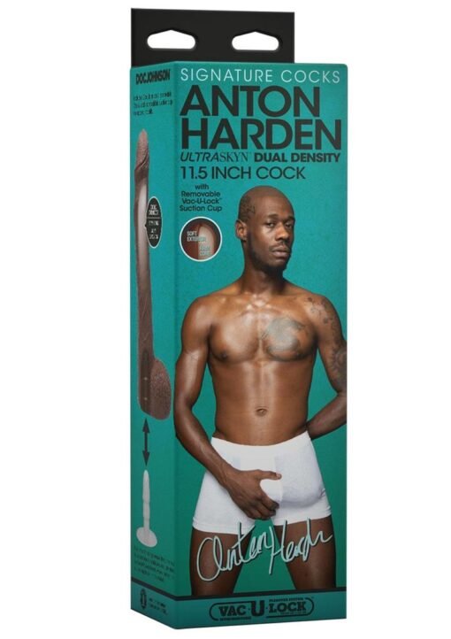 Vac-U-Lock Signature Cocks Ultraskyn Anton Harden Dildo with Removable Suction Cup 11in – Chocolate