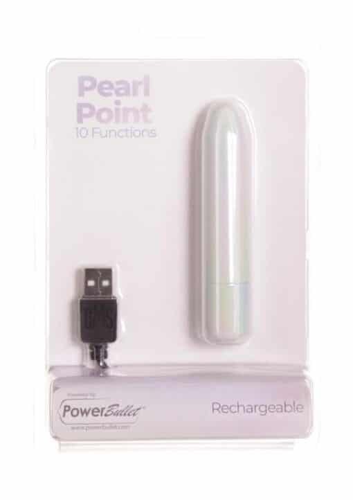 PowerBullet Pearl Point Rechargeable Bullet - Pearlescent White