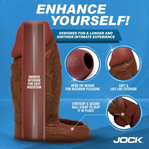 Jock Enhancers Silicone Penis Extension Sleeve - Chocolate - Image 5
