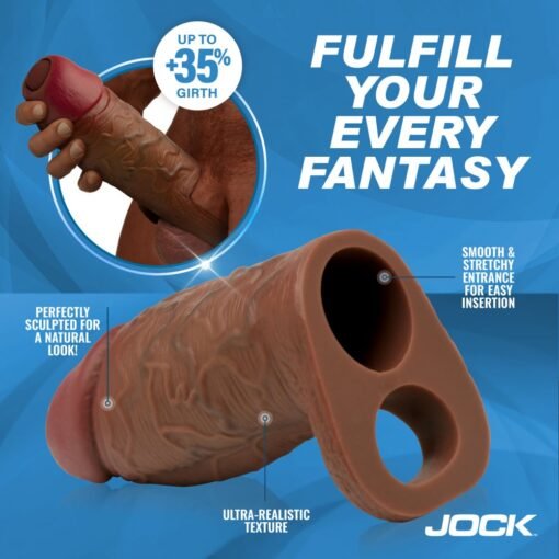 Jock Enhancers Silicone Penis Extension Sleeve - Chocolate - Image 4