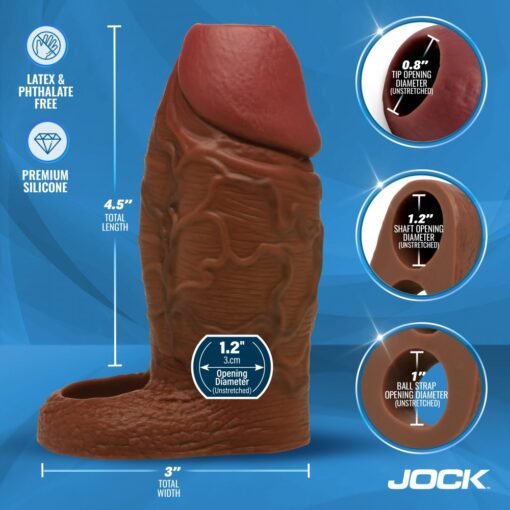 Jock Enhancers Silicone Penis Extension Sleeve - Chocolate - Image 3