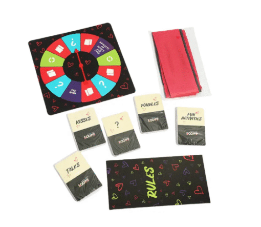 Loopy Couples Game Spinner Set with 69 Cards and Blindfold - Image 5