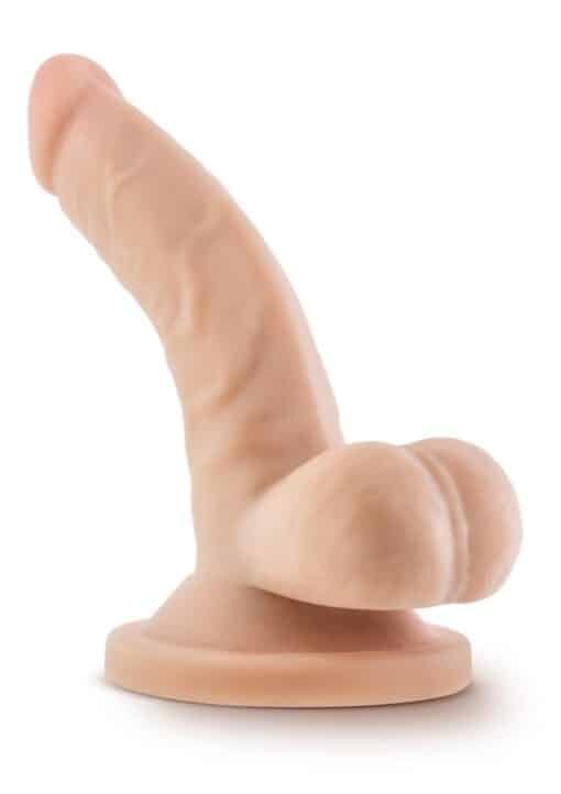 Dr. Skin Silver Collection Mini Dildo with Balls and Suction Cup 4in - Vanilla - Image 4