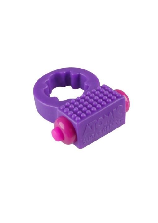 Rock Candy Sugar Grinder Vibrating Cock Ring - Purple - Image 3