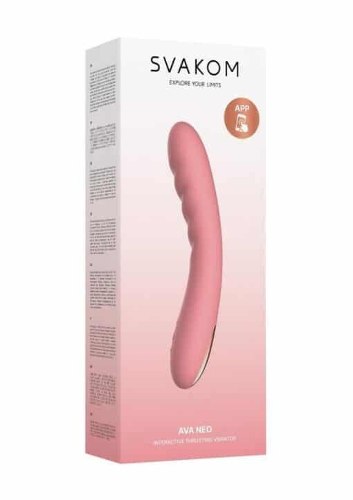 Svakom Ava Neo Rechargeable Silicone Vibrator with Remote Control - Peach Pink