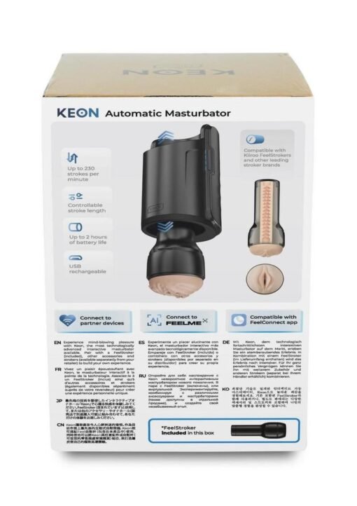 Kiiroo Keon Combo Set Rechargeable Interactive WiFi Masturbator with Feelstroker - Black - Image 2