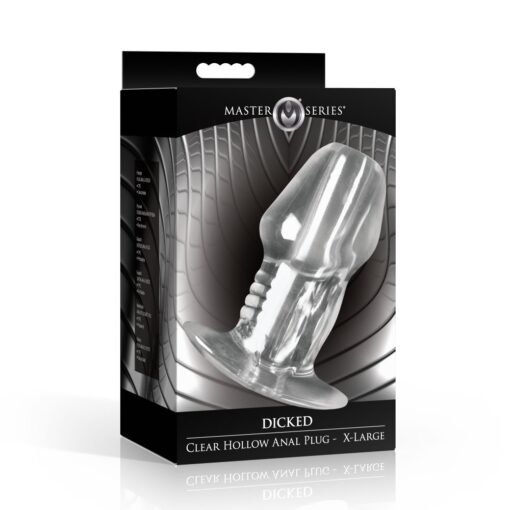 Master Series Dicked Hollow Anal Plug - XLarge - Clear