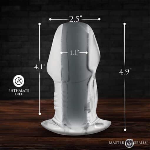 Master Series Dicked Hollow Anal Plug - Large - Clear - Image 2