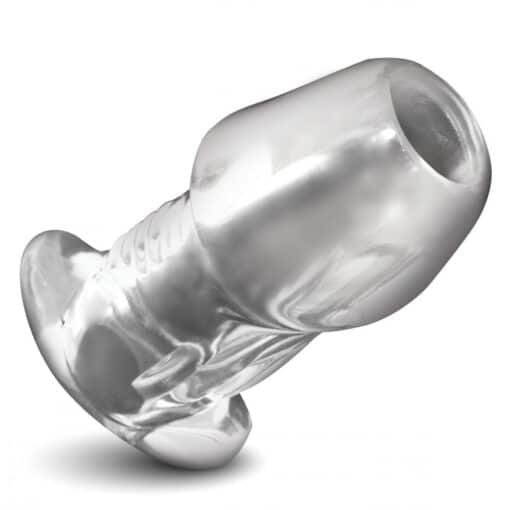 Master Series Dicked Hollow Anal Plug - Medium - Clear - Image 4