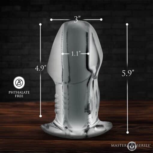 Master Series Dicked Hollow Anal Plug - XLarge - Clear - Image 4