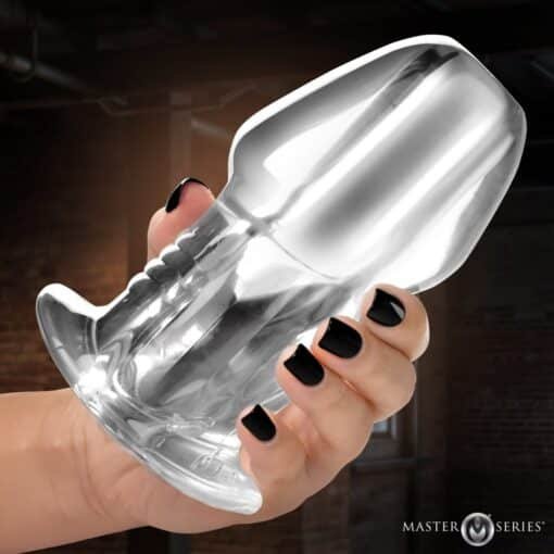 Master Series Dicked Hollow Anal Plug - XLarge - Clear - Image 8